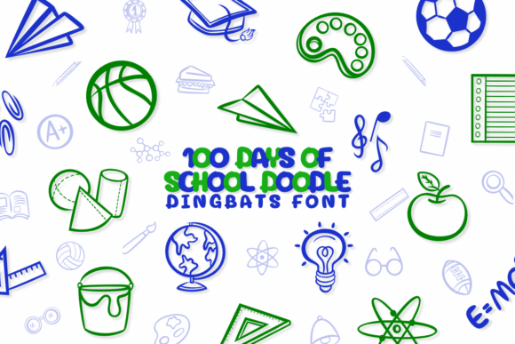 100 Days of School Doodle Font - Featured Image