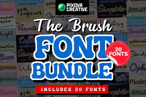 20 Crafty Brush Bundle Font - Featured Image
