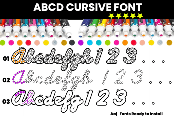 Abcd Cursive Dot Marker Font - Featured Image