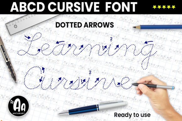 Abcd Cursive Dotted Arrows Font - Featured Image