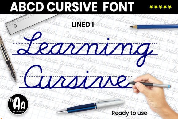 Abcd Cursive Lined1 Font - Featured Image