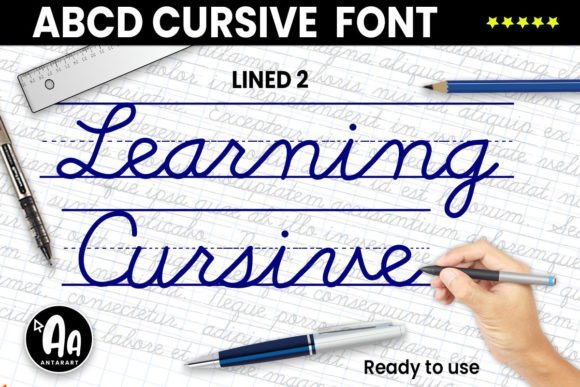 Abcd Cursive Lined2 Font - Featured Image