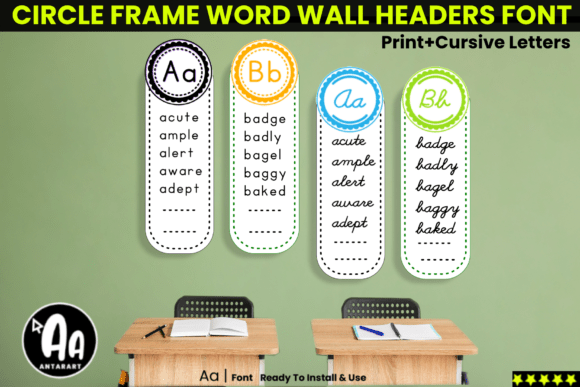 Abcd Cursive Word Wall Font - Featured Image