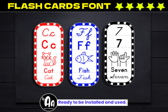 Abcd Cursive & Print Alphabet Flashcards Font - Featured Image