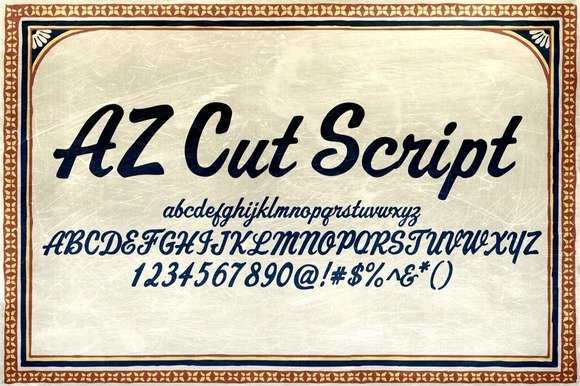 AZ Cut Script Font - Featured Image