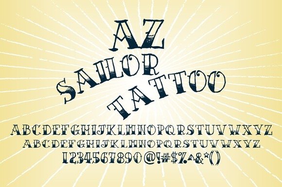 AZ Sailor Tattoo Font - Featured Image