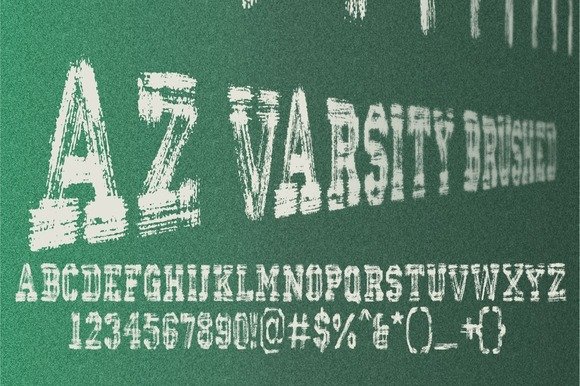 AZ Varsity Brushed Font - Featured Image