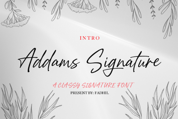Addams Signature Font - Featured Image