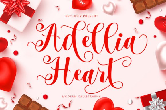Adellia Heart Font - Featured Image
