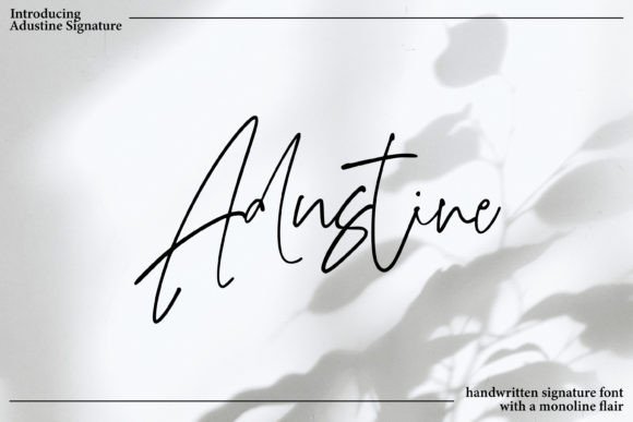 Adustine Signature Font - Featured Image