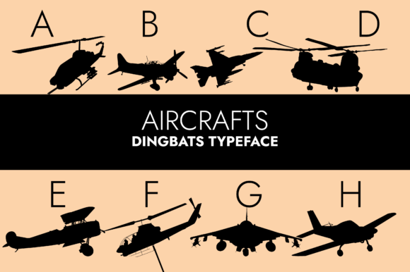 Aircrafts Silhouettes Font - Featured Image