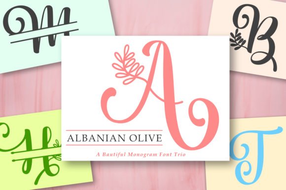 Albanian Olive Monogram Font - Featured Image