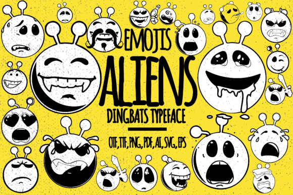 Aliens Emojis Font - Featured Image