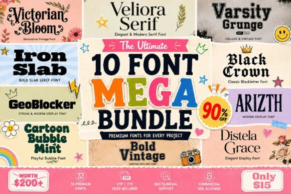 All-in-one Mega Bundle Font - Featured Image