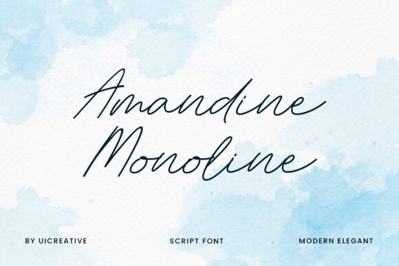 Amandine Monoline Font - Featured Image