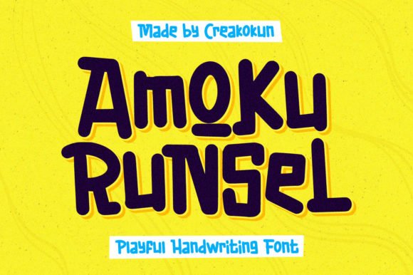 Amoku Runsel Font - Featured Image