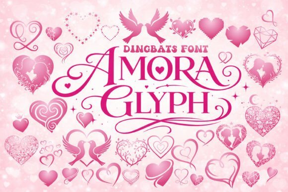 Amora Glyph Font - Featured Image
