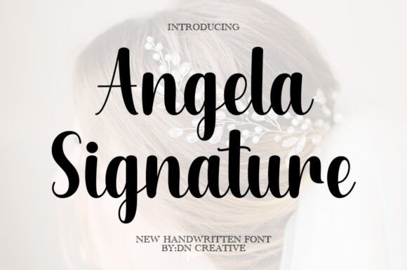 Angela Signature Font - Featured Image