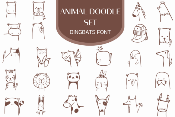 Animal Doodle Set Font - Featured Image