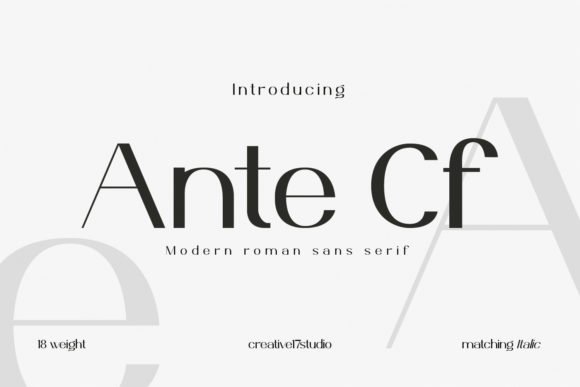 Ante Cf Font - Featured Image