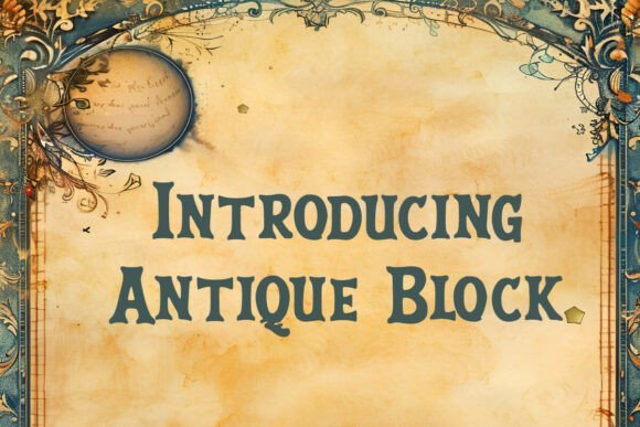 Antique Block Print Font - Featured Image