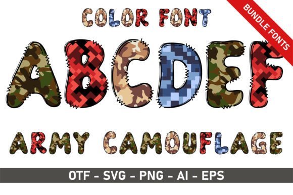 Army Camouflage Bundle Font - Featured Image