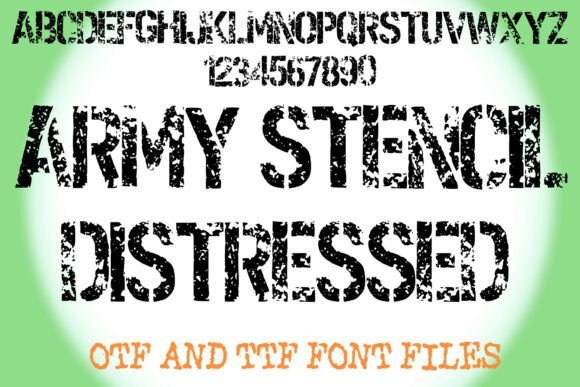 Army Stencil Distressed Font - Featured Image