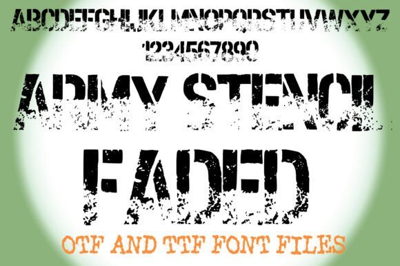 Army Stencil Faded Font - Featured Image