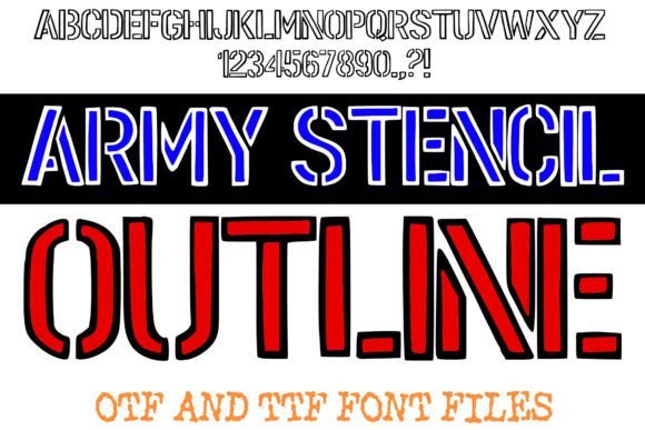 Army Stencil Outline Font - Featured Image