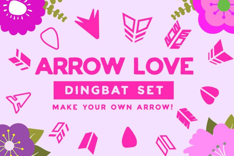 Arrow Love Dingbat Font - Featured Image