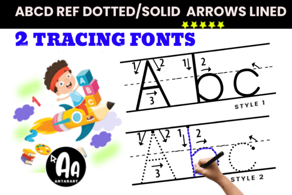 Arrows Lined Letter Tracing Font - Featured Image