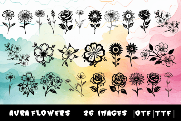 Aura Flowers Font - Featured Image