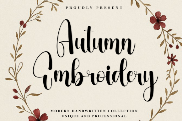 Autumn Embroidery Font - Featured Image
