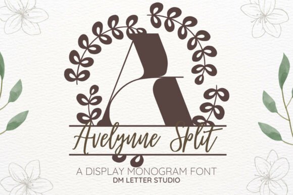 Avelynne Split Monogram Font - Featured Image