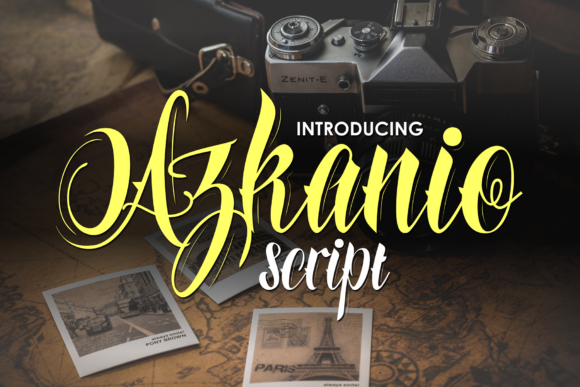 Azkanio Script Font - Featured Image