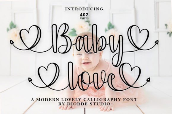 Baby Love Outline Font - Featured Image