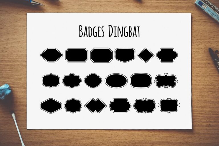 Badges Dingbat Font - Featured Image