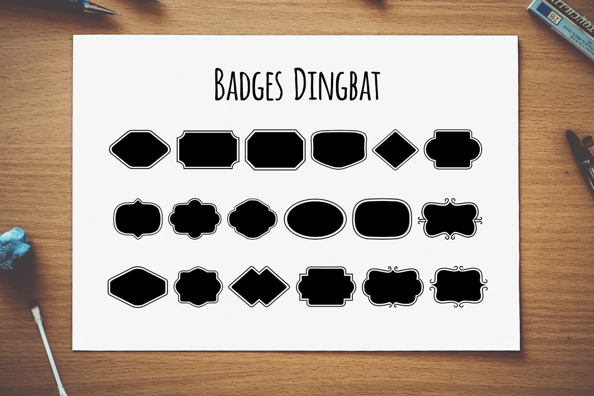 Badges Dingbat Font - Featured Image