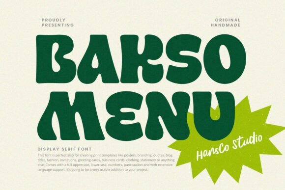Bakso Menu Font - Featured Image