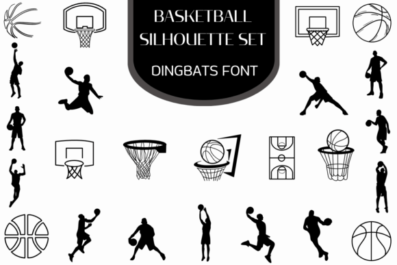 Basketball Silhouette Set Font - Featured Image