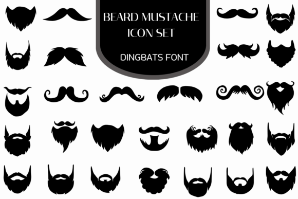 Beard Mustache Icon Set Font - Featured Image