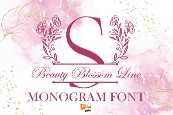 Beauty Blossom Line Monogram Font - Featured Image