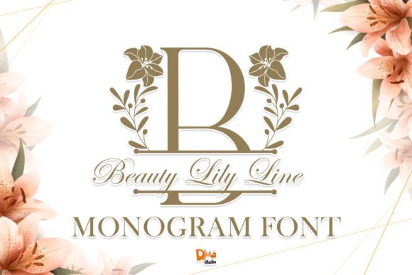 Beauty Lily Line Monogram Font - Featured Image