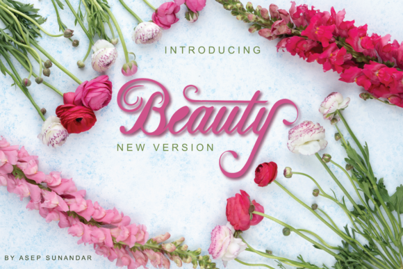 Beauty Pink Flowers Font - Featured Image