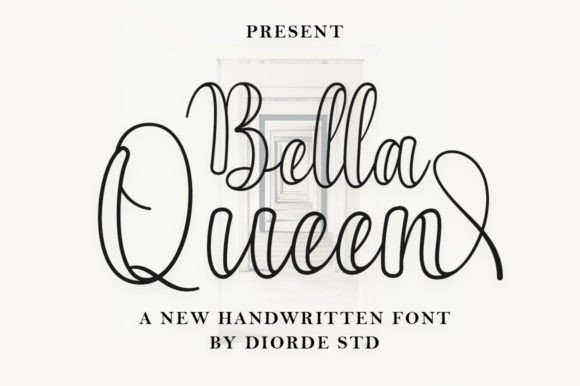 Bella Queen Outline Font - Featured Image