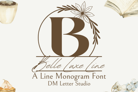 Belle Luxe Line Monogram Font - Featured Image