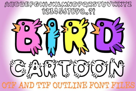 Bird Cartoon Font - Featured Image