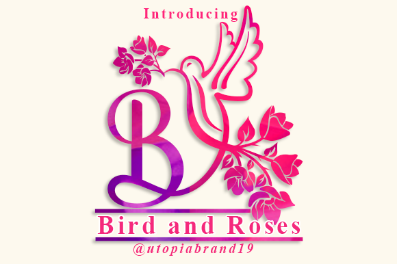 Bird and Roses Monogram Font - Featured Image