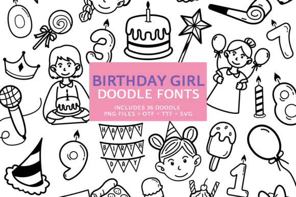 Birthday Girl Doodle Font - Featured Image