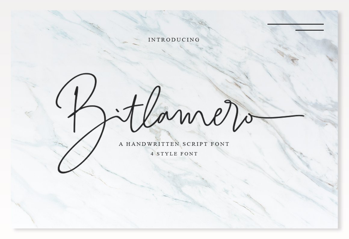 Bitlamero Script Font - Featured Image